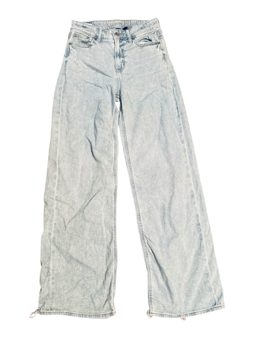 American Eagle Outfitters Light Blue High Rise Baggy Wide-Leg Jeans 00